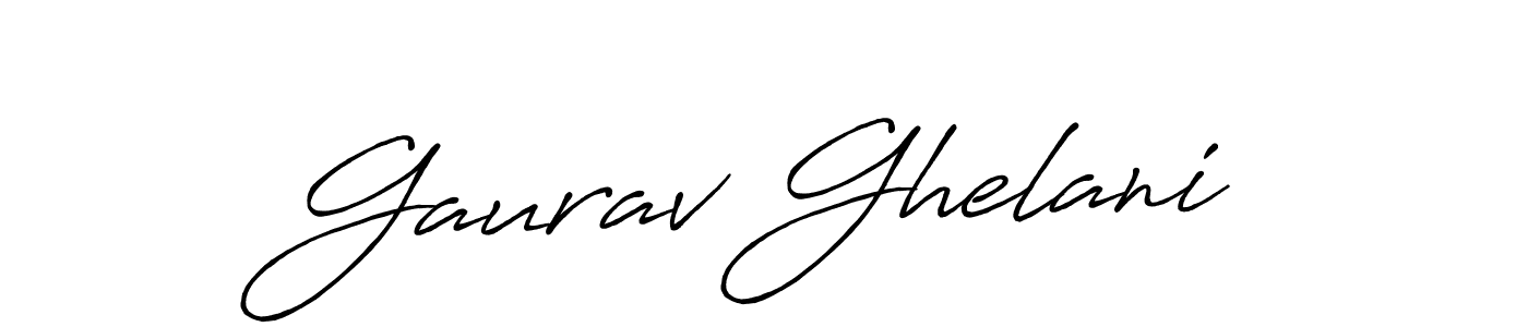 Design your own signature with our free online signature maker. With this signature software, you can create a handwritten (Antro_Vectra_Bolder) signature for name Gaurav Ghelani. Gaurav Ghelani signature style 7 images and pictures png