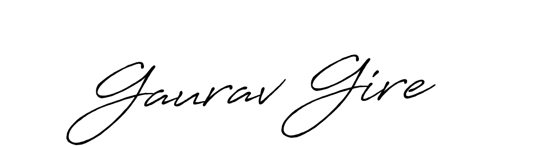 Make a beautiful signature design for name Gaurav Gire. With this signature (Antro_Vectra_Bolder) style, you can create a handwritten signature for free. Gaurav Gire signature style 7 images and pictures png