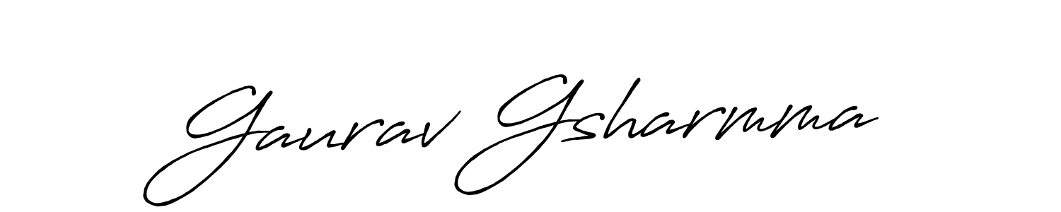 The best way (Antro_Vectra_Bolder) to make a short signature is to pick only two or three words in your name. The name Gaurav Gsharmma include a total of six letters. For converting this name. Gaurav Gsharmma signature style 7 images and pictures png
