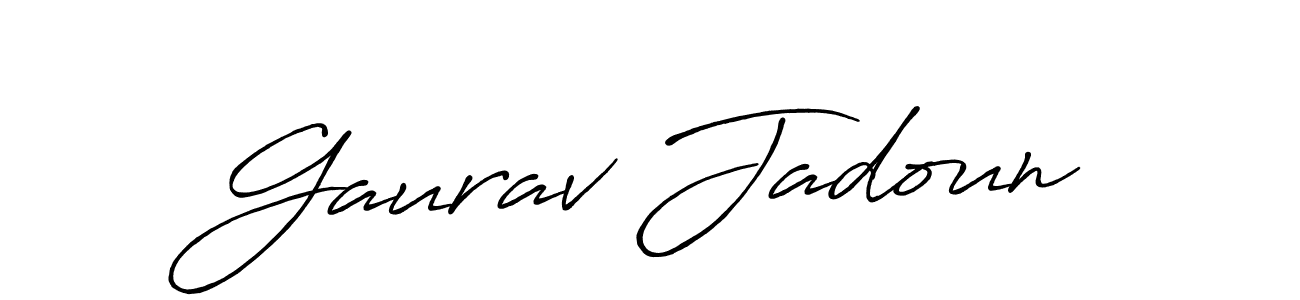 Design your own signature with our free online signature maker. With this signature software, you can create a handwritten (Antro_Vectra_Bolder) signature for name Gaurav Jadoun. Gaurav Jadoun signature style 7 images and pictures png