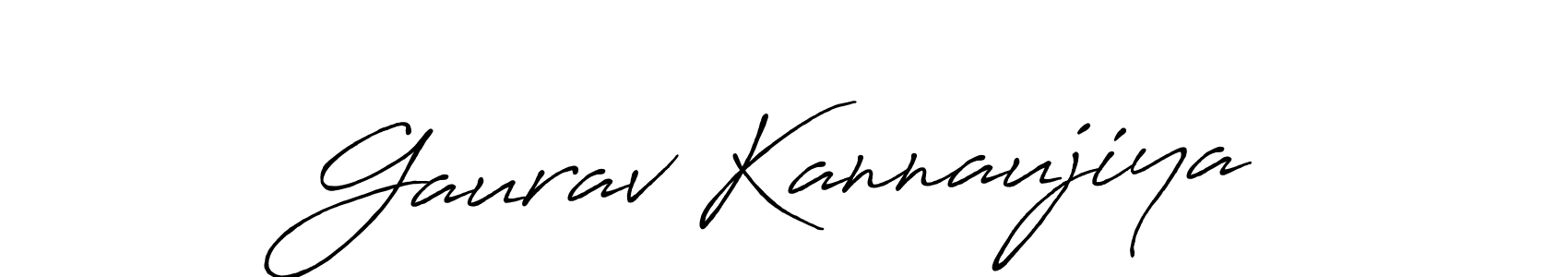 How to make Gaurav Kannaujiya name signature. Use Antro_Vectra_Bolder style for creating short signs online. This is the latest handwritten sign. Gaurav Kannaujiya signature style 7 images and pictures png