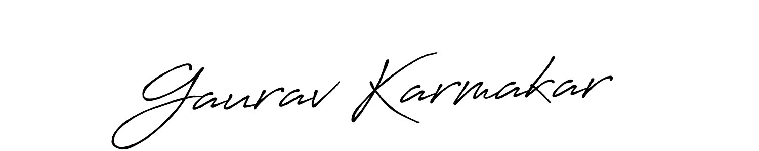 Create a beautiful signature design for name Gaurav Karmakar. With this signature (Antro_Vectra_Bolder) fonts, you can make a handwritten signature for free. Gaurav Karmakar signature style 7 images and pictures png