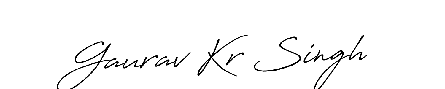 How to make Gaurav Kr Singh name signature. Use Antro_Vectra_Bolder style for creating short signs online. This is the latest handwritten sign. Gaurav Kr Singh signature style 7 images and pictures png