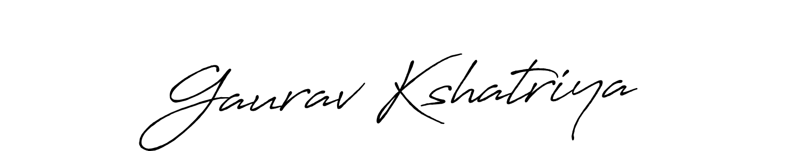 Make a beautiful signature design for name Gaurav Kshatriya. With this signature (Antro_Vectra_Bolder) style, you can create a handwritten signature for free. Gaurav Kshatriya signature style 7 images and pictures png