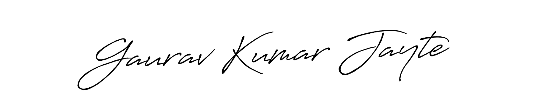 How to make Gaurav Kumar Jayte name signature. Use Antro_Vectra_Bolder style for creating short signs online. This is the latest handwritten sign. Gaurav Kumar Jayte signature style 7 images and pictures png