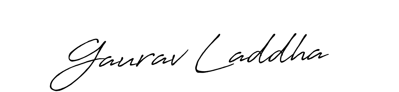 Make a beautiful signature design for name Gaurav Laddha. With this signature (Antro_Vectra_Bolder) style, you can create a handwritten signature for free. Gaurav Laddha signature style 7 images and pictures png