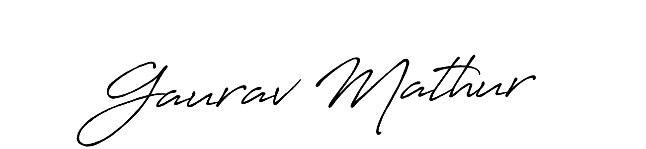 How to make Gaurav Mathur name signature. Use Antro_Vectra_Bolder style for creating short signs online. This is the latest handwritten sign. Gaurav Mathur signature style 7 images and pictures png