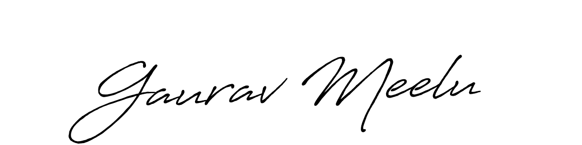 Also You can easily find your signature by using the search form. We will create Gaurav Meelu name handwritten signature images for you free of cost using Antro_Vectra_Bolder sign style. Gaurav Meelu signature style 7 images and pictures png