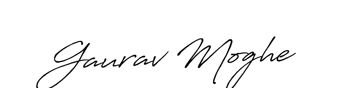 How to make Gaurav Moghe name signature. Use Antro_Vectra_Bolder style for creating short signs online. This is the latest handwritten sign. Gaurav Moghe signature style 7 images and pictures png