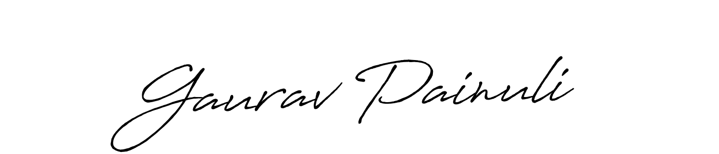 How to make Gaurav Painuli name signature. Use Antro_Vectra_Bolder style for creating short signs online. This is the latest handwritten sign. Gaurav Painuli signature style 7 images and pictures png