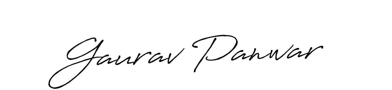 How to make Gaurav Panwar name signature. Use Antro_Vectra_Bolder style for creating short signs online. This is the latest handwritten sign. Gaurav Panwar signature style 7 images and pictures png