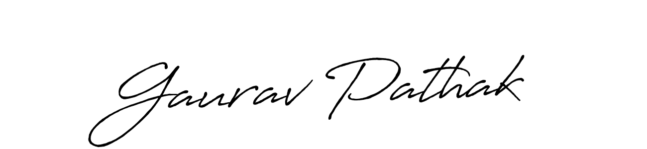 Gaurav Pathak stylish signature style. Best Handwritten Sign (Antro_Vectra_Bolder) for my name. Handwritten Signature Collection Ideas for my name Gaurav Pathak. Gaurav Pathak signature style 7 images and pictures png