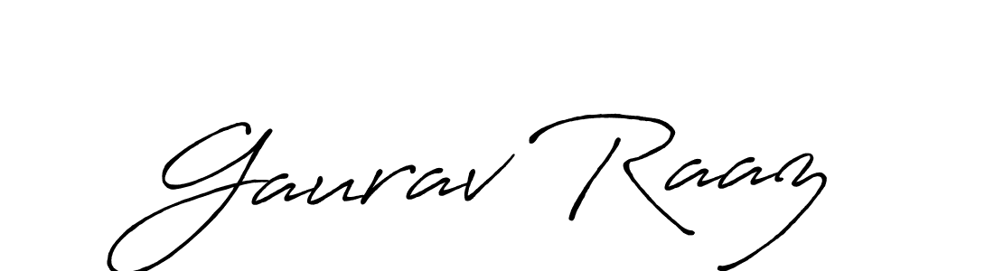 Make a beautiful signature design for name Gaurav Raaz. With this signature (Antro_Vectra_Bolder) style, you can create a handwritten signature for free. Gaurav Raaz signature style 7 images and pictures png