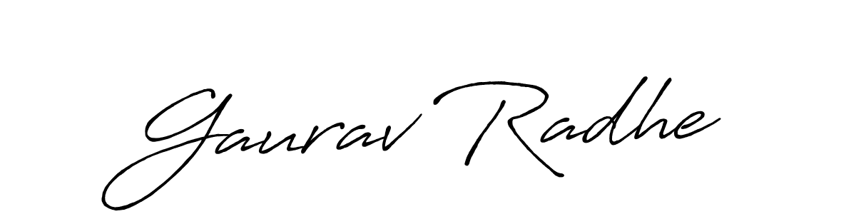Also we have Gaurav Radhe name is the best signature style. Create professional handwritten signature collection using Antro_Vectra_Bolder autograph style. Gaurav Radhe signature style 7 images and pictures png