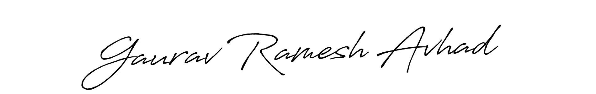 How to make Gaurav Ramesh Avhad signature? Antro_Vectra_Bolder is a professional autograph style. Create handwritten signature for Gaurav Ramesh Avhad name. Gaurav Ramesh Avhad signature style 7 images and pictures png