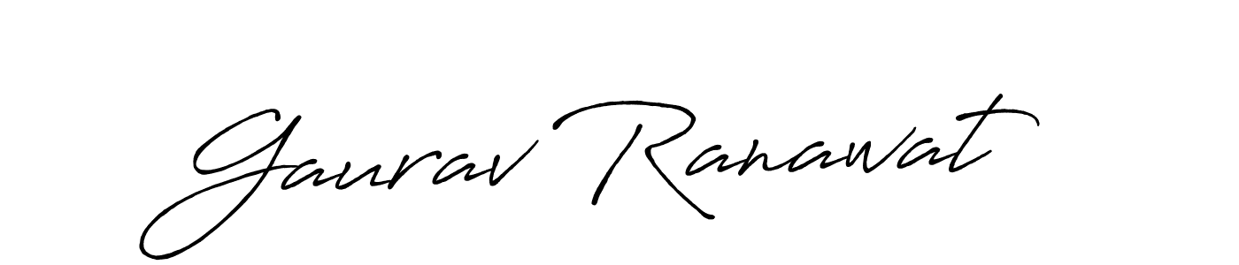 How to make Gaurav Ranawat name signature. Use Antro_Vectra_Bolder style for creating short signs online. This is the latest handwritten sign. Gaurav Ranawat signature style 7 images and pictures png