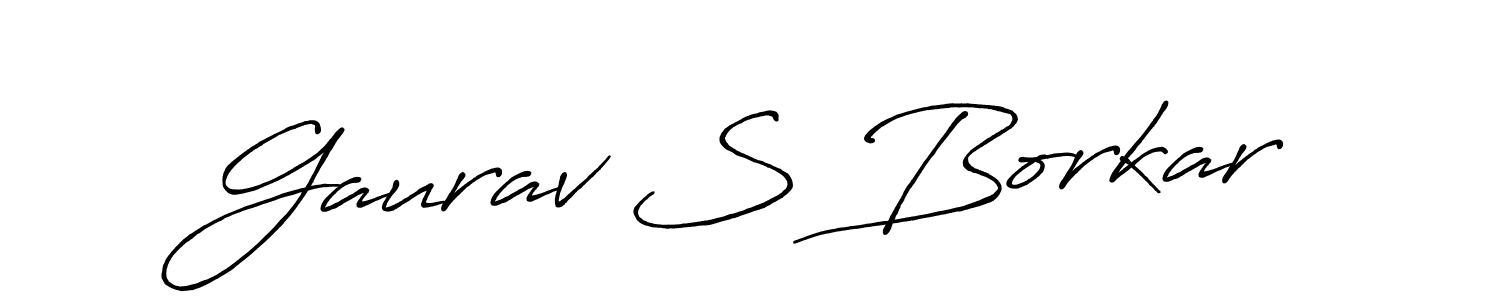 Make a beautiful signature design for name Gaurav S Borkar. With this signature (Antro_Vectra_Bolder) style, you can create a handwritten signature for free. Gaurav S Borkar signature style 7 images and pictures png