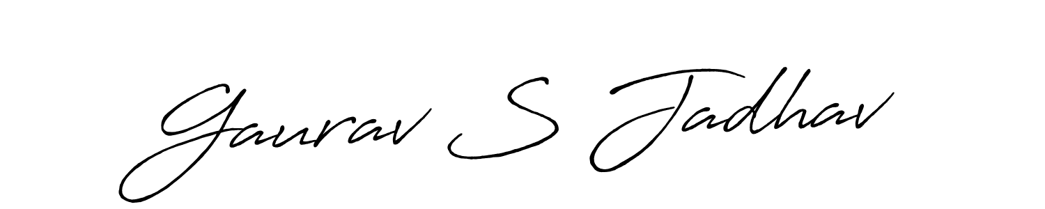 Make a beautiful signature design for name Gaurav S Jadhav. With this signature (Antro_Vectra_Bolder) style, you can create a handwritten signature for free. Gaurav S Jadhav signature style 7 images and pictures png