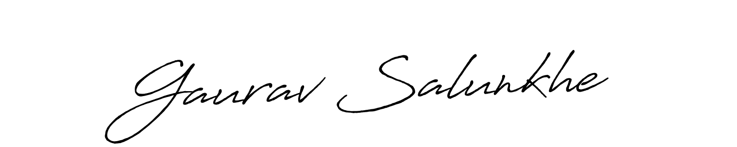 The best way (Antro_Vectra_Bolder) to make a short signature is to pick only two or three words in your name. The name Gaurav Salunkhe include a total of six letters. For converting this name. Gaurav Salunkhe signature style 7 images and pictures png