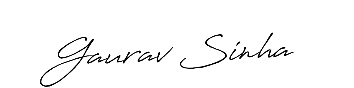 Make a beautiful signature design for name Gaurav Sinha. With this signature (Antro_Vectra_Bolder) style, you can create a handwritten signature for free. Gaurav Sinha signature style 7 images and pictures png