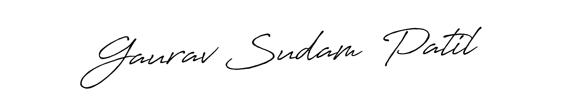 The best way (Antro_Vectra_Bolder) to make a short signature is to pick only two or three words in your name. The name Gaurav Sudam  Patil include a total of six letters. For converting this name. Gaurav Sudam  Patil signature style 7 images and pictures png