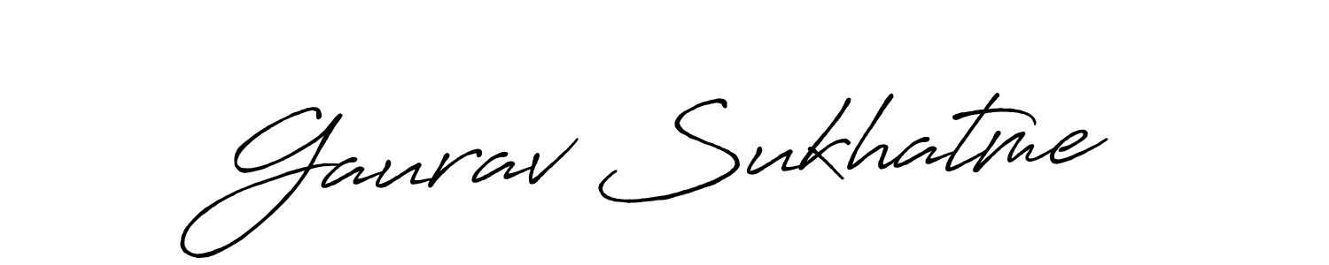 How to make Gaurav Sukhatme name signature. Use Antro_Vectra_Bolder style for creating short signs online. This is the latest handwritten sign. Gaurav Sukhatme signature style 7 images and pictures png