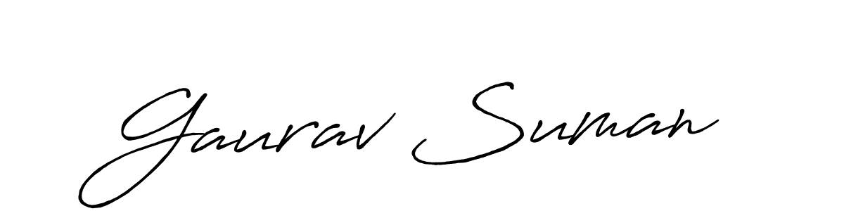 Also we have Gaurav Suman name is the best signature style. Create professional handwritten signature collection using Antro_Vectra_Bolder autograph style. Gaurav Suman signature style 7 images and pictures png