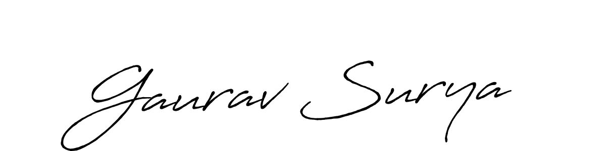 Antro_Vectra_Bolder is a professional signature style that is perfect for those who want to add a touch of class to their signature. It is also a great choice for those who want to make their signature more unique. Get Gaurav Surya name to fancy signature for free. Gaurav Surya signature style 7 images and pictures png