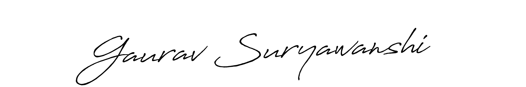 Create a beautiful signature design for name Gaurav Suryawanshi. With this signature (Antro_Vectra_Bolder) fonts, you can make a handwritten signature for free. Gaurav Suryawanshi signature style 7 images and pictures png