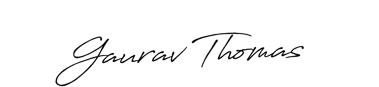 Create a beautiful signature design for name Gaurav Thomas. With this signature (Antro_Vectra_Bolder) fonts, you can make a handwritten signature for free. Gaurav Thomas signature style 7 images and pictures png