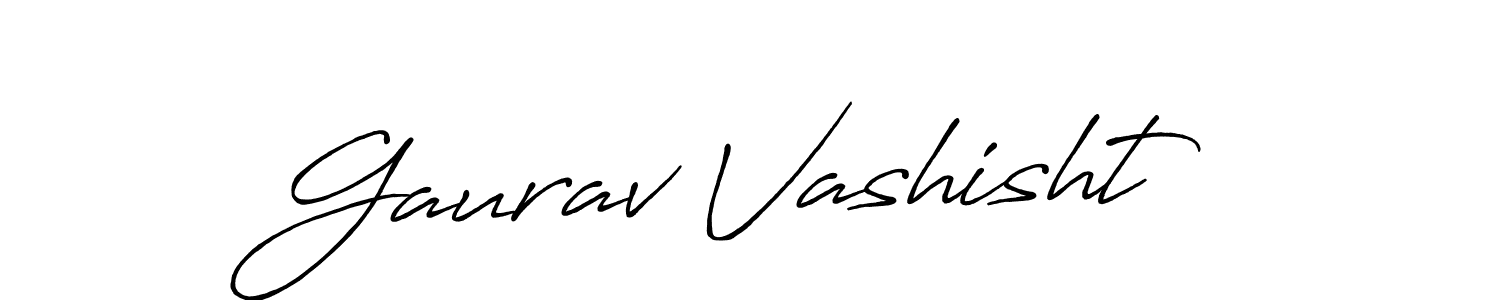 Design your own signature with our free online signature maker. With this signature software, you can create a handwritten (Antro_Vectra_Bolder) signature for name Gaurav Vashisht. Gaurav Vashisht signature style 7 images and pictures png