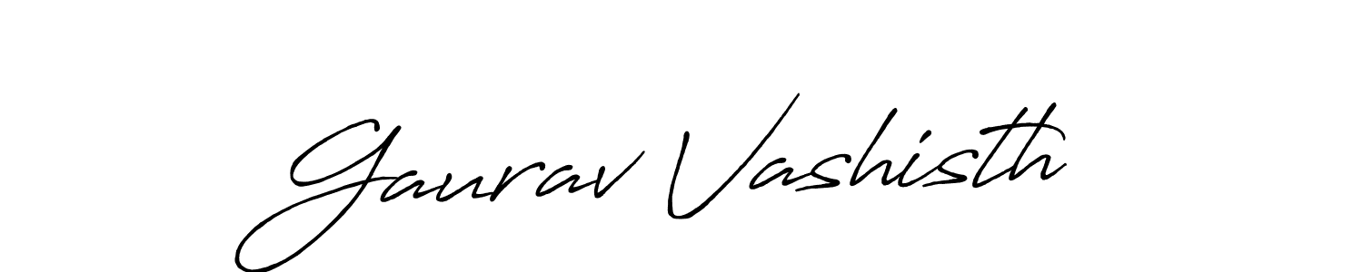 Make a beautiful signature design for name Gaurav Vashisth. With this signature (Antro_Vectra_Bolder) style, you can create a handwritten signature for free. Gaurav Vashisth signature style 7 images and pictures png