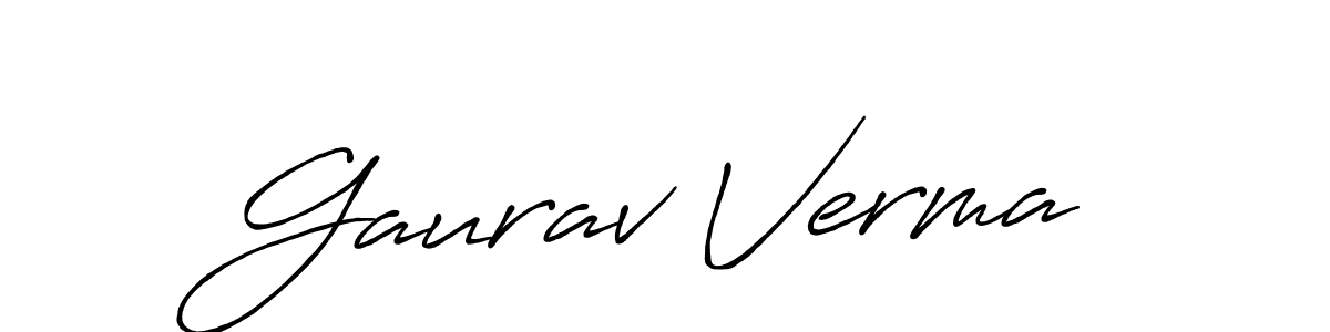 Gaurav Verma stylish signature style. Best Handwritten Sign (Antro_Vectra_Bolder) for my name. Handwritten Signature Collection Ideas for my name Gaurav Verma. Gaurav Verma signature style 7 images and pictures png