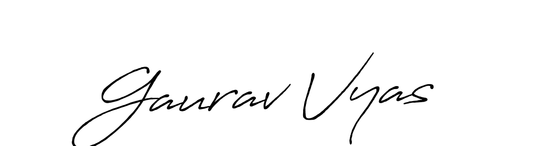 Make a beautiful signature design for name Gaurav Vyas. With this signature (Antro_Vectra_Bolder) style, you can create a handwritten signature for free. Gaurav Vyas signature style 7 images and pictures png