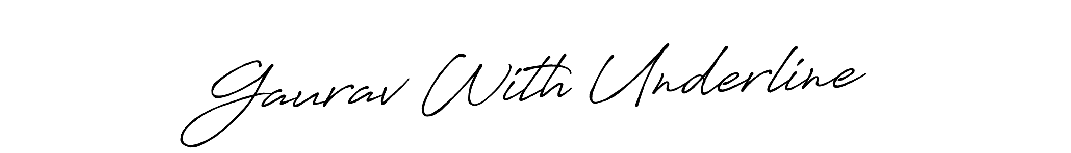 It looks lik you need a new signature style for name Gaurav With Underline. Design unique handwritten (Antro_Vectra_Bolder) signature with our free signature maker in just a few clicks. Gaurav With Underline signature style 7 images and pictures png