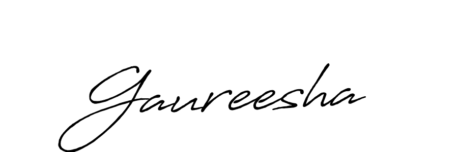 Use a signature maker to create a handwritten signature online. With this signature software, you can design (Antro_Vectra_Bolder) your own signature for name Gaureesha. Gaureesha signature style 7 images and pictures png