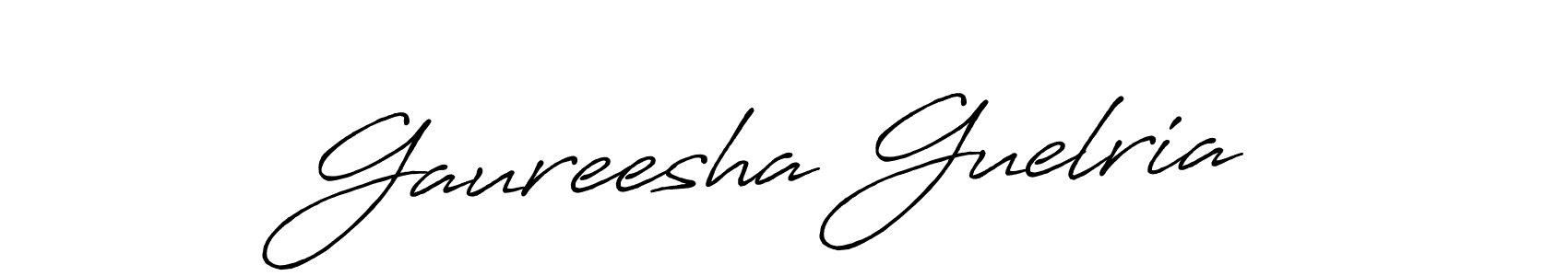 Create a beautiful signature design for name Gaureesha Guelria. With this signature (Antro_Vectra_Bolder) fonts, you can make a handwritten signature for free. Gaureesha Guelria signature style 7 images and pictures png