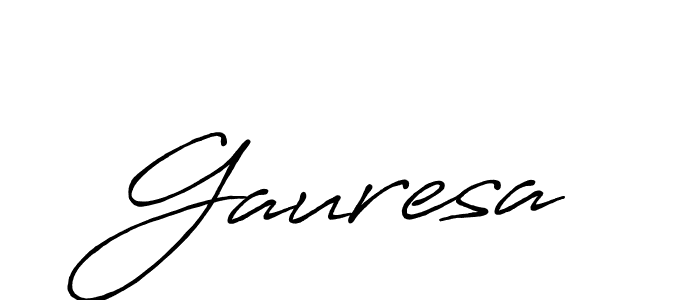 The best way (Antro_Vectra_Bolder) to make a short signature is to pick only two or three words in your name. The name Gauresa include a total of six letters. For converting this name. Gauresa signature style 7 images and pictures png