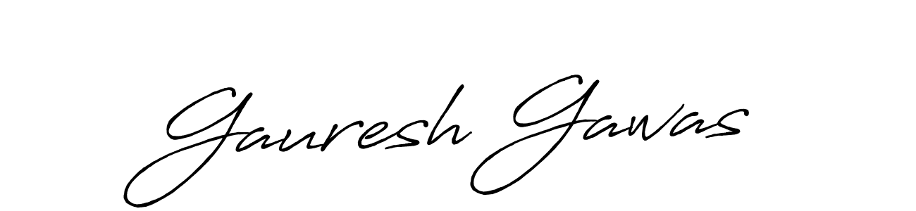 Use a signature maker to create a handwritten signature online. With this signature software, you can design (Antro_Vectra_Bolder) your own signature for name Gauresh Gawas. Gauresh Gawas signature style 7 images and pictures png