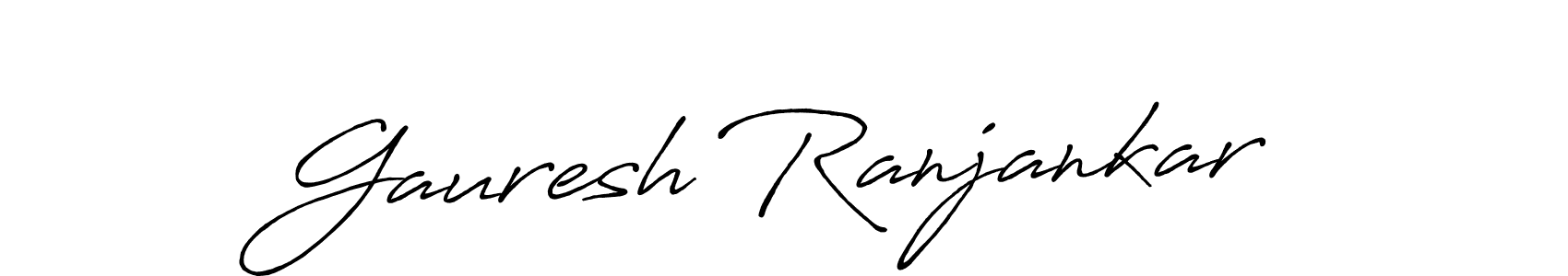 How to make Gauresh Ranjankar name signature. Use Antro_Vectra_Bolder style for creating short signs online. This is the latest handwritten sign. Gauresh Ranjankar signature style 7 images and pictures png