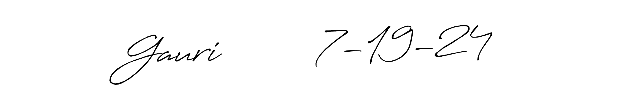 How to Draw Gauri         7-19-24 signature style? Antro_Vectra_Bolder is a latest design signature styles for name Gauri         7-19-24. Gauri         7-19-24 signature style 7 images and pictures png