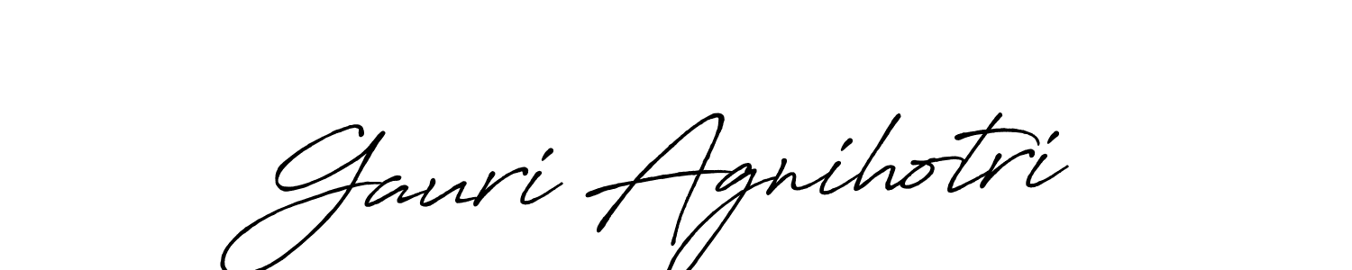 Create a beautiful signature design for name Gauri Agnihotri. With this signature (Antro_Vectra_Bolder) fonts, you can make a handwritten signature for free. Gauri Agnihotri signature style 7 images and pictures png