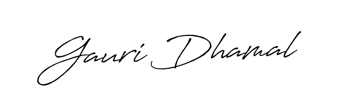 Make a beautiful signature design for name Gauri Dhamal. With this signature (Antro_Vectra_Bolder) style, you can create a handwritten signature for free. Gauri Dhamal signature style 7 images and pictures png