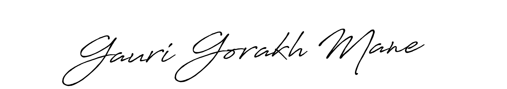 Create a beautiful signature design for name Gauri Gorakh Mane. With this signature (Antro_Vectra_Bolder) fonts, you can make a handwritten signature for free. Gauri Gorakh Mane signature style 7 images and pictures png