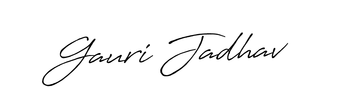 How to make Gauri Jadhav signature? Antro_Vectra_Bolder is a professional autograph style. Create handwritten signature for Gauri Jadhav name. Gauri Jadhav signature style 7 images and pictures png