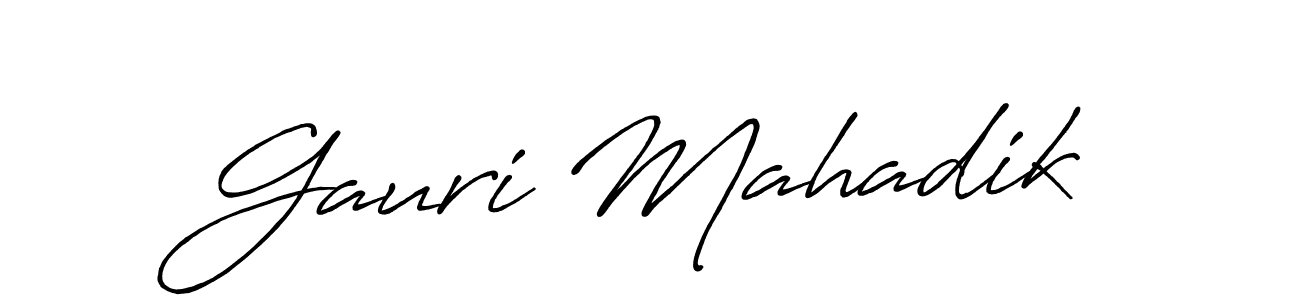 Design your own signature with our free online signature maker. With this signature software, you can create a handwritten (Antro_Vectra_Bolder) signature for name Gauri Mahadik. Gauri Mahadik signature style 7 images and pictures png