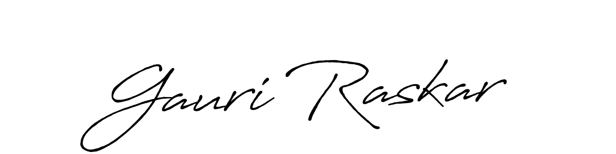 Design your own signature with our free online signature maker. With this signature software, you can create a handwritten (Antro_Vectra_Bolder) signature for name Gauri Raskar. Gauri Raskar signature style 7 images and pictures png