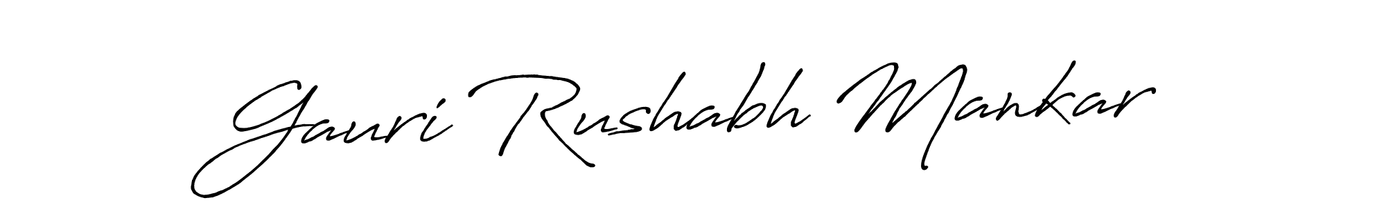The best way (Antro_Vectra_Bolder) to make a short signature is to pick only two or three words in your name. The name Gauri Rushabh Mankar include a total of six letters. For converting this name. Gauri Rushabh Mankar signature style 7 images and pictures png