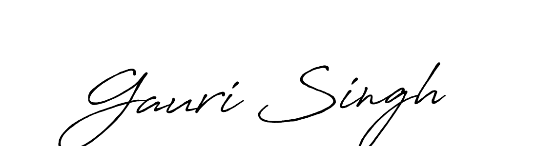 Make a beautiful signature design for name Gauri Singh. With this signature (Antro_Vectra_Bolder) style, you can create a handwritten signature for free. Gauri Singh signature style 7 images and pictures png