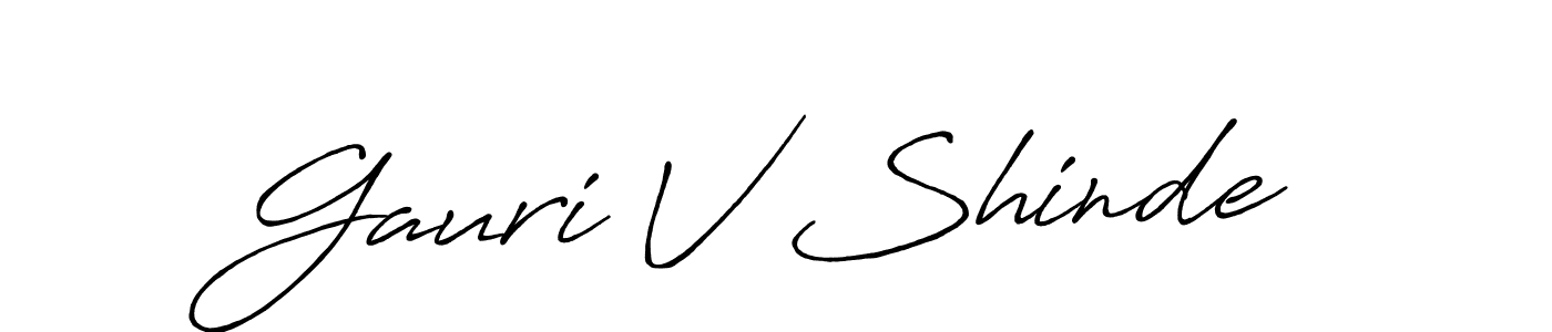 Similarly Antro_Vectra_Bolder is the best handwritten signature design. Signature creator online .You can use it as an online autograph creator for name Gauri V Shinde. Gauri V Shinde signature style 7 images and pictures png